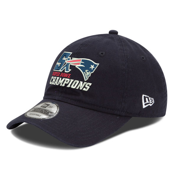New England Patriots New Era 5-Time Super Bowl Champions 9TWENTY Adjustable Hat - Navy